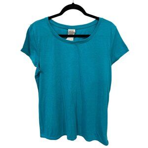 Under Armour Heat Gear Short Sleeve T Shirt Womens XL Round Neck Blue Athleisure